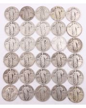 30x Standing Liberty Quarters 2x25 3x26 26s 6x27 2x28 3x28d 6x29 2x29s 4x30 30s