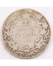 1909 Canada 25 cents VG