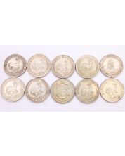 South Africa 5 Shillings 1947 48 49 51 52 53 57 60 61 1964 10-coins circulated