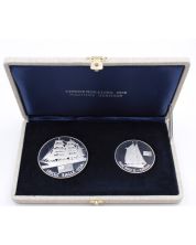 1976 Operation Sail Tall Ships EAGLE 2-oz, CDN BLUENOSE II 1-oz .925 silver