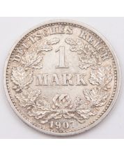 1907 D Germany 1 Mark silver coin Choice AU