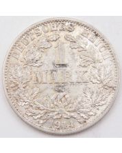 1914 A Germany 1 Mark silver coin  AU