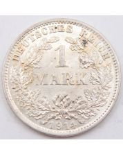 1914 D Germany 1 Mark silver coin AU/UNC