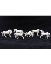 6X intricately carved ivory horses circa-1910 