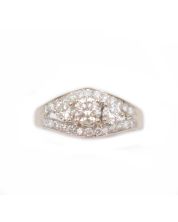 1.13ct tcw Diamonds 14k white gold Ring 