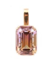 36.16ct Ametrine Type II VS 14K yellow gold Pendant 