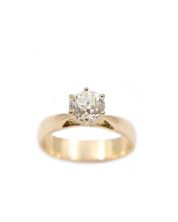 1.08ct Diamond European cut SI-2 L 14K yg Ring