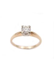 0.65ct round Brilliant cut Diamond 14K yellow gold ring