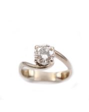 1.03ct Diamond ring 14K white gold SI2 H