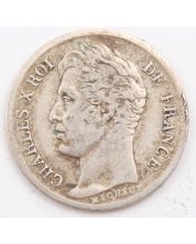 1828 W France 1/2 Franc silver coin VF+