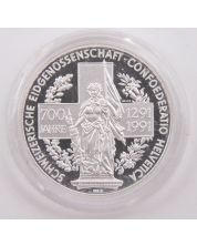 Switzerland 1991 700 year Confederation 1-ounce 999 pure silver Gem Proof