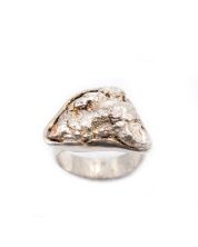 Silver nugget sterling silver ring 15.4 grams Size- 7.5