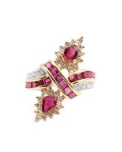 18K yellow gold ring 1.46ct Rubies 0.27ct Diamonds with appraisal $4,200.00 Size-6