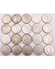 20X Morgan silver dollars 1878 to 1896 different dates & mint marks VF+ to EF+