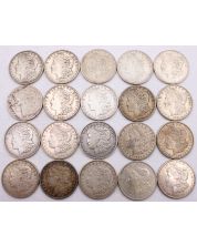 20X Morgan silver dollars 10x1921s and 10X 1921d 20-coins VF or better