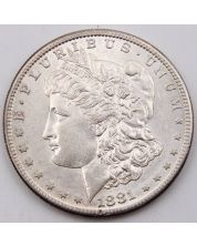 1881 S Morgan silver dollar AU+