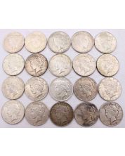 20X Peace dollars 2x1924 4x25 2x26d 3x26s 2x27s 2x27d 2x28s 34 34s 35s F-EF