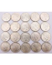 20X 1922 P Peace silver dollars 20-coins Choice AU/UNC