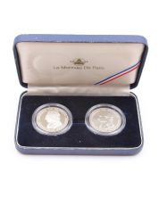 1987 France Lafayette 2-Piedfort coins 100 Francs Choice Cameo Proof & CH BU