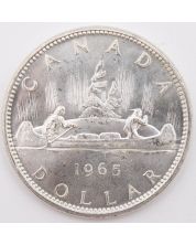 1965 Canada Small Beads Blunt 5 Type 2 silver dollar 64 or better Choice UNC