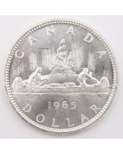 1965 Canada Small Beads Blunt 5 Type 2 silver dollar 64 or better Choice UNC