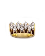 0.70ct Diamonds tcw 14K yg ring 14 diamonds 10.2g w/appraisal $4200. Size-5