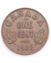 1922 Canada one cent Key date nice EF+