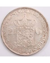 1931 Netherlands 2 1/2 Gulden silver coin nice AU