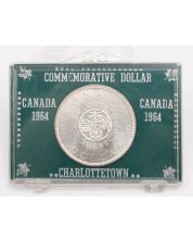 1964 Canada silver dollar in original 1964 commemorative holder Choice UNC