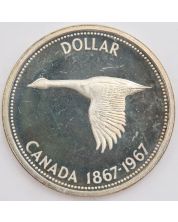 1967 Canada silver dollar Choice Cameo Specimen from gold set