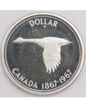 1967 Canada silver dollar Choice Cameo Specimen from gold set