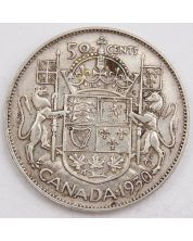 1950 no-design in 0 with die-break through 0 Canada 50 cents FINE+