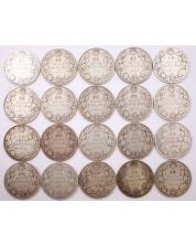 20x 1919 Canada 50 cents 20-coins G/VG