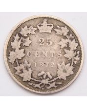 1872H Canada 25 cents AG/G