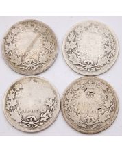 4x Canada Queen Victoria 25 cents 1899 2x1900 1901 4-coins AG/G