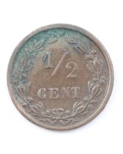 1891 Netherlands 1/2 cent VF+