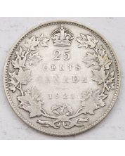 1921 Canada 25 cents VG