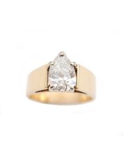 1.59ct Diamond solitaire 14K yellow gold ring with appraisal $12,000.00 Size 5.5