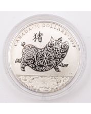 2019 $10 Fine Silver Coin - Lunar Year of the Pig