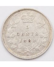 1883H Canada 5 cents obverse 5 a/VF