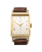 Henry Ford II signed presentation Elgin 14K gold wrist watch 1920-1955