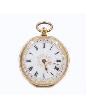 14K yg Ladies key wind pocket watch 26.91g diameter 1.75 inches circa 1900 