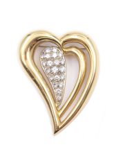 Brinkhaus 18K yg Heart Brooch 1.83 carats Diamonds 24 grams 