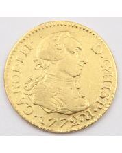 1772 PJ Spain 1/2 Escudo gold coin  ex-jewelry mount removed VF+