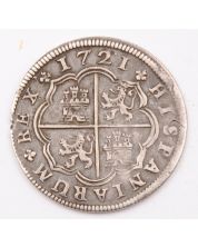 1721 Spain 2 Reales silver coin VF