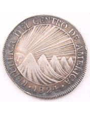 Guatemala Central American Republic 8 Reales 1824 NG-M  EF/AU