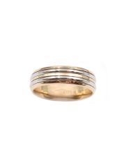 18K yellow gold and Platinum Ladies Wedding Ring 