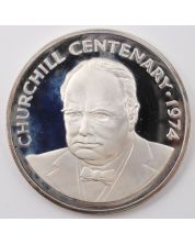 1974 Cayman Islands $25 silver coin KM10 Churchill 100 years Choice Proof