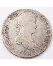 1821 PTS PJ Bolivia 8 Reales silver coin KM84 26.87g VF