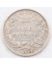 1879 Great Britain Shilling No die number nice VF+ 